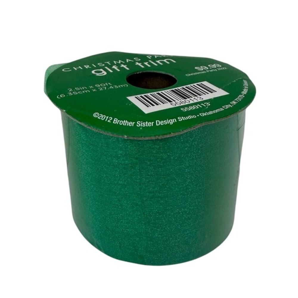 Brother Sister Design Studio Christmas Party Green Gift Trim 2.5in X 90ft New